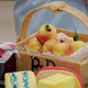 David’s “Pic-Nik” showstopper: saffron, orange, and apricot bread “peaches”, lemon pound cake “cheese”, and fig roll “sausage rolls”